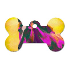 Vibrant Abstract Equine Art Dog Tag Bone (one Side) by ExtraAwesomeSauce