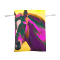 Vibrant Abstract Equine Art Lightweight Drawstring Pouch (l) by ExtraAwesomeSauce