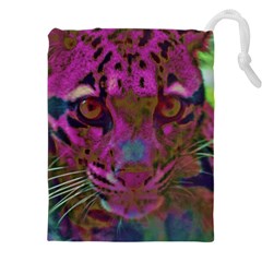 Pink And Purple Leopard Drawstring Pouch (4xl) by ExtraAwesomeSauce