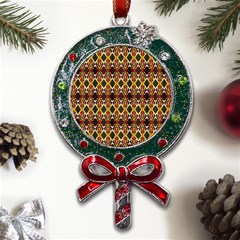 Colorful Geometric Pattern Design Metal X mas Lollipop With Crystal Ornament by ExtraAwesomeSauce