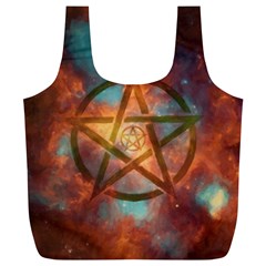 Enchanted Nebula Pentagram Art Full Print Recycle Bag (xl) by ExtraAwesomeSauce