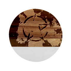 Enchanted Nebula Pentagram Art Marble Wood Coaster (round) by ExtraAwesomeSauce