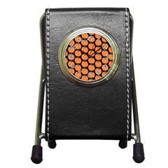 Black And Orange Pumpkin Pen Holder Desk Clock by ConteMonfrey