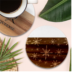 The Most Beautiful Stars Marble Wood Coaster (round) by ConteMonfrey