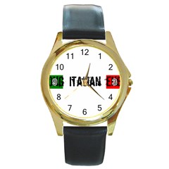 Strong Italian Energy Round Gold Metal Watch by ConteMonfrey