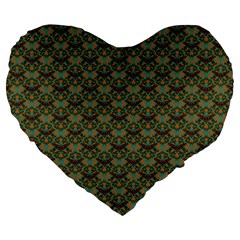 Day Of The Death Moth Scaled Large 19  Premium Heart Shape Cushions by GeekLover