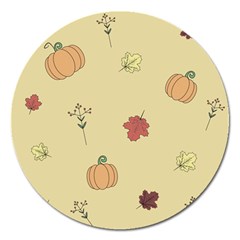 Halloween Fall Pattern Magnet 5  (round) by Apenda