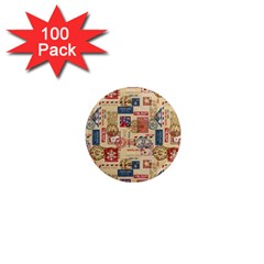 Letters Writing Paper Text Pattern 1  Mini Magnets (100 Pack)  by Apenda