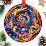 Dynamic Color Vortex Round Ornament (Two Sides) Front