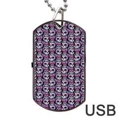 Sugar Skull Cat Pattern Dog Tag Usb Flash (two Sides) by ExtraAwesomeSauce