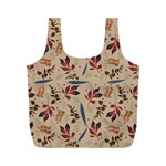 Leaves Pattern Teal Seamless Fall Full Print Recycle Bag (M) Front