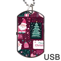 Christmas Santa Claus Dog Tag Usb Flash (two Sides) by Posterlux