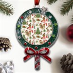 Christmas Texture, Pattern, Red, Tree, Craciun, Green, Christmas Metal X Mas Lollipop with Crystal Ornament Front
