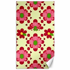 Retro 1960s Flowers Pattern 4 Canvas 40  X 72  by violetheavensky