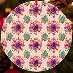 Retro 1880s Flowers Pattern 10 UV Print Acrylic Ornament Round Front