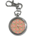 Retro 1880s Flowers Pattern 12 Key Chain Watches Front