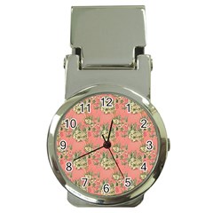 Retro 1880s Flowers Pattern 12 Money Clip Watches by violetheavensky