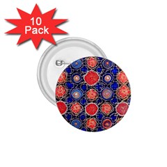 Retro Geometric Shapes And Flowers 3 1 75  Buttons (10 Pack) by violetheavensky