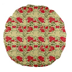 Retro 1880s Flowers Pattern 18 Large 18  Premium Flano Round Cushions by violetheavensky