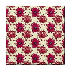 Retro 1880s Flowers Pattern 21 Tile Coaster by violetheavensky
