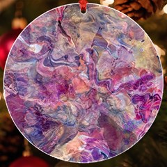 Pour With Cat Uv Print Acrylic Ornament Round by kaleidomarblingart