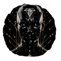 Robotics Robot Technology Future Large 18  Premium Round Cushions by Maspions