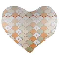 Shells Pattern Large 19  Premium Flano Heart Shape Cushions by designsbymallika