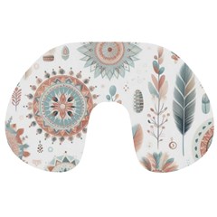 Pastel-boho-pattern Travel Neck Pillow by designsbymallika