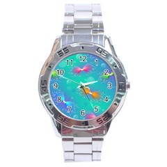 Christmas Pattern Stainless Steel Analogue Watch by Paksenen