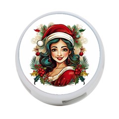 Young Woman With Santa Claus Clothes Isolated Illustration Wb 4-port Usb Hub (one Side) by dflcprintsclothing