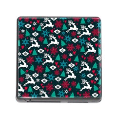 Holiday Season Pattern December Happy Holidays Merry Christmas Winter Family Festive New Year Memory Card Reader (square 5 Slot) by Maspions