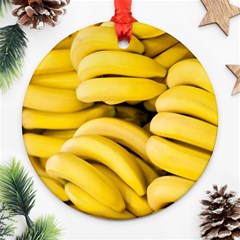 Bananas, Macro, Fruits, Ripe Bananas Ornament (round) by kyorashop23