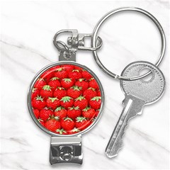 Strawberry Texture, Macro, Ripe Strawberry Nail Clippers Key Chain by kyorashop23