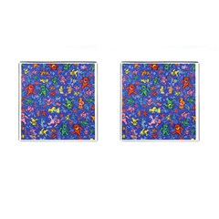 Grateful Dead Dancing Bears Pattern Cufflinks (square) by Salmanaz77