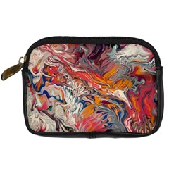 Abstract Flames Digital Camera Leather Case by kaleidomarblingart