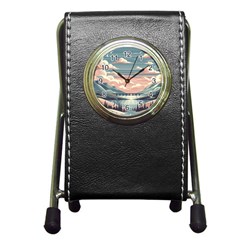 Artwork Painting Sculpture Nature Pen Holder Desk Clock by Salmanaz77