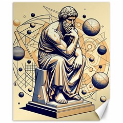 Thinker Sculpture Design Geometric Canvas 16  X 20  by Salmanaz77