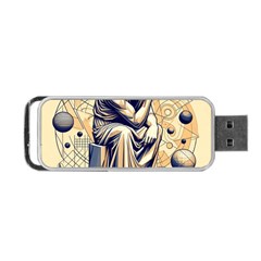 Thinker Sculpture Design Geometric Portable Usb Flash (one Side) by Salmanaz77