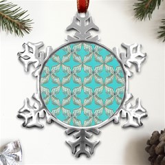 Geometric Design 13 Metal Small Snowflake Ornament by myclothy