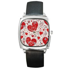 Be My Valentine Square Metal Watch by pollyparadiseartshop