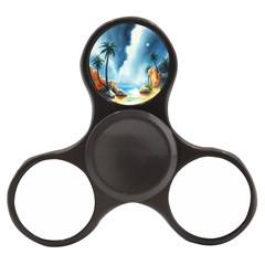 Delicate Watercolor Painting Surreal Oasis Scene With Intense Dramatic Lighting Finger Spinner by pollyparadiseartshop