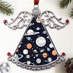 Space Galaxy Universe Stars Sky Metal Angel with Crystal Ornament Front