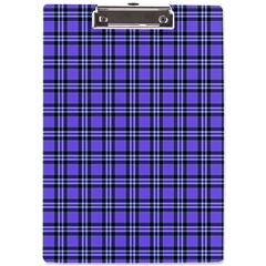 Blue Tartan Plaid 1 A4 Acrylic Clipboard by dressshop