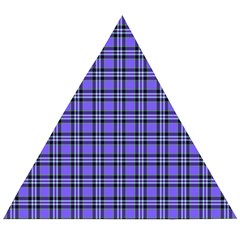 Blue Tartan Plaid 1 Wooden Puzzle Triangle by dressshop