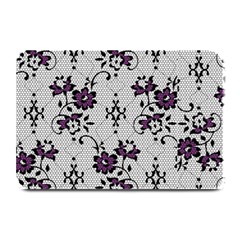 Elegant Purple Floral Jacquard Mesh Lace Fabric Plate Mats by ArtfulThreads