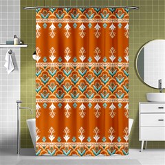 Winter Wonderland Seamless Pattern: Christmas Trees & Snowflakes On Dark Background Shower Curtain 48  X 72  (small)  by ArtfulThreads