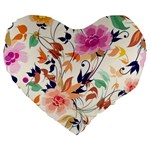 Abstract Floral Background Large 19  Premium Heart Shape Cushions Front