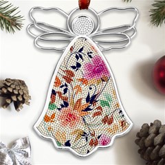 Abstract Floral Background Metal Loving Angel Silver  by kyorashop23