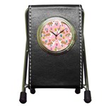 Corgi Bubble Boba Tea Pink Pattern Pen Holder Desk Clock Front