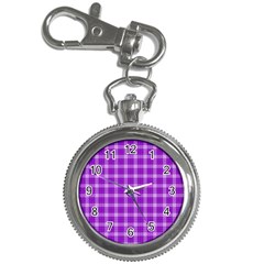 Purple Plaid Tartan 3 Key Chain Watches by dressshop
